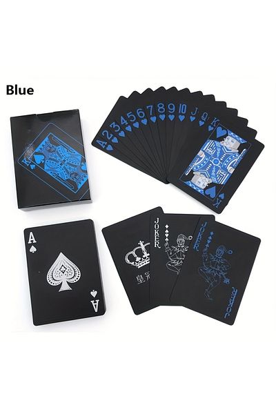 Choice مجموعة بطاقات بوكر Illusionist المصنوعة من مادة البولي فينيل كلوريد المقاومة للماء باللون الأزرق - تصميم متين ومحسن جماليًا - مثالية