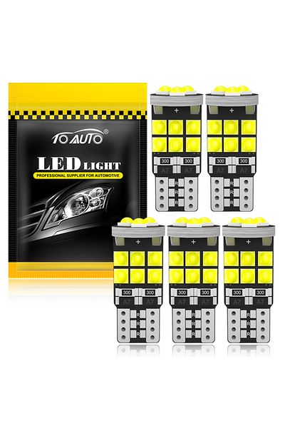 Choice 5 قطع T10 W5W 194 501 Led Canbus لا يوجد خطأ ضوء داخلي للسيارة T10 15 SMD 3030 رقائق بيضاء نقية Inst...