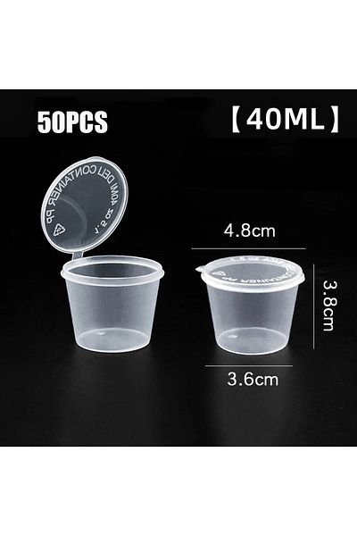 Choice 40ml 50pcs Plastic Sauce Jars With Lids Food Sauce Cup Disposable Leak-proof Packaging Containers Sa