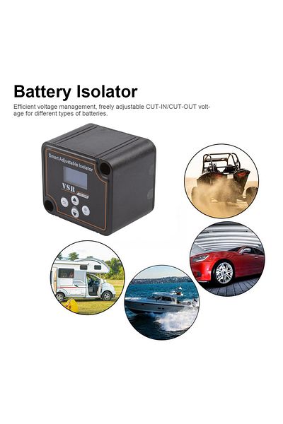 ALLOYSEED 12V 140A Dual Battery Smart Isolator LCD Display VSR Car Relay Voltage Setting Digital Voltage Se...