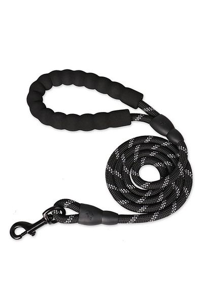 Choice 1.5m Black Reflective Dog Leash With Comfortable Padded Handle - Double Heavy Duty Traction Rope For