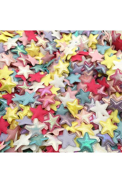 Change Tutto Mixed 100pcs 25mm Laser Padded Glitter Cloth Stars Appliques For Diy Clothes Sewing Patches Handmad