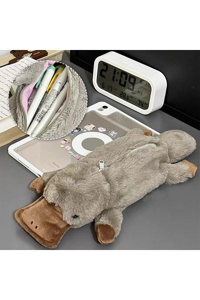 Choice 1pc Cute Platypus Pencil Case Cosmetic Bag Plush Pen Pouch Large Capacity Storage Bag School Supplie