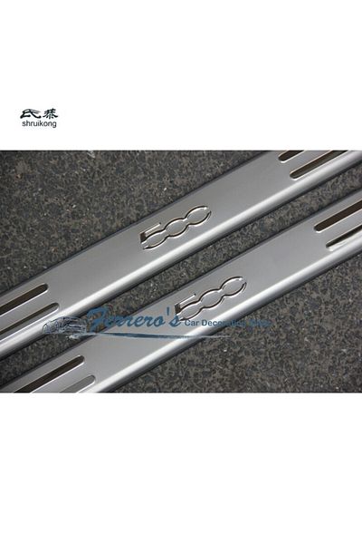 Choice 2pcs/lot Stainless Steel For 2007-2015 Fiat 500 Auto Welcome Scuff Plate Cover Decoration Door Si...