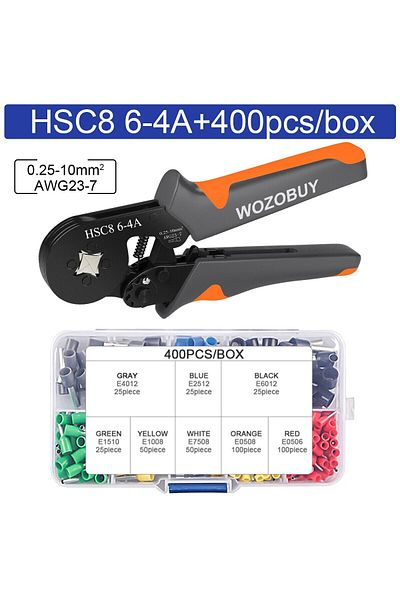 Choice Hsc8 6-4a 400pcs Wozobuy Tube Terminal Crimping Tools Ferrule Crimping Pliers Hsc8 6-4 0.25-10mm² 23