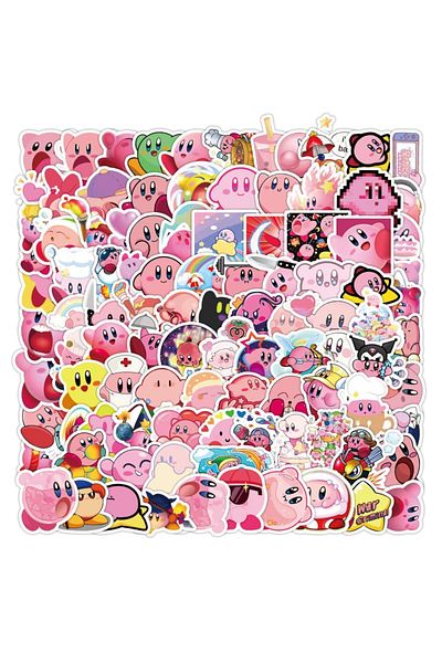 Choice 100pcs 50/100pcs Kirby Stickers Pack Cute Anime Sticker Waterproof Phone Case Laptop Skin Kawaii Pac