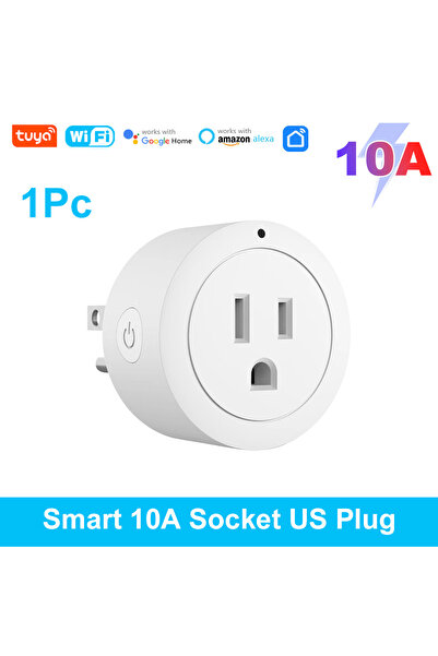 Choice 1 قطعة من مقبس Tuya Wifi الذكي 10a مع وظيفة مراقبة الطاقة ومؤقت الحياة الذكي وتطبيق التحكم الصوتي