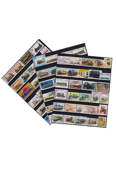 Choice 50 PCS All Different Topic Trains Unused Postage Stamps With Post Mark Collection