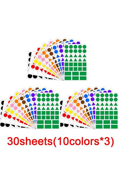 Choice 30sheets 360-1080pcs Colored Triangles Rectangular Dot Stickers For Kids Student Diy Jigsaw Puzzle G