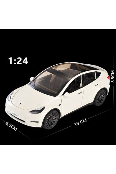 Choice White 1/24 Scale Model Y Diecast Alloy Toys Models Car Simulation With Sound And Light Pull Back Fun