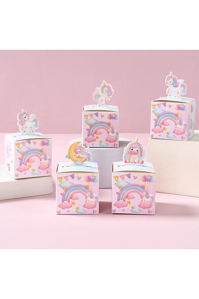 Choice Unicorn 3D Paper Candy Boxes Gift Packing Box Unicorn Theme Party Decoration Kids Wedding Baby Sh...
