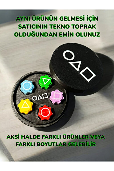 tekmation Özel Kutuda Squid Game 5 Taş Oyun Seti, Beştaş Gonggi Oyuncak Kalamar Oyun Renkli Taş