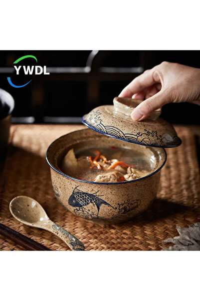 Choice1 6.5inch Japanese Style Ramen Bowl With Lid Ceramic Instant Noodle Bowl For Soup Rice Noodle And P...