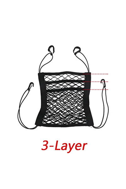 Choice 3-Layer 1Pc Car Truck Seat Mesh Storage Net Bag with Hook Between Seat...