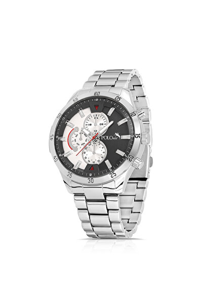 Poloair Men's Wristwatch Silver-Black Color