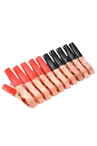 Choice R And B 10pcs 30a Crocodile Spring Clamp Red & Black Car Battery Clip Cables Alligator Charger Vol