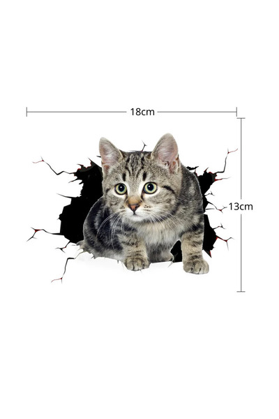 Choice ملصق سيارة من الفينيل بتصميم محاكاة ثلاثية الأبعاد للقطط اللطيفة التي ...