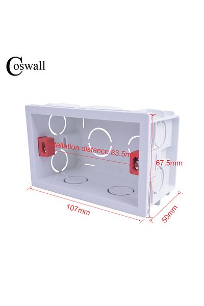 Choice White 118mm Size Coswall Super Quality 107/144/186mm*67.5mm Internal Mounting Box Back Cassette For