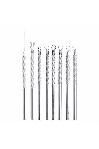 Choice 8pcs 1set Ceramic Repair Tool Aluminum Seven Needle Manual Detail Ceramic Needle Punch