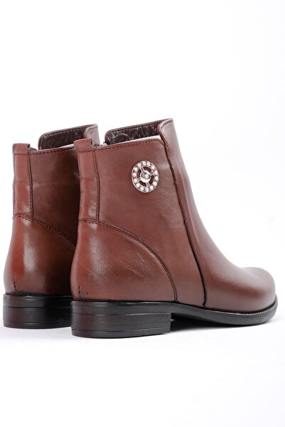 MY DERİ Ghete de damă Lavy - piele naturală și cu pietre aplicate 3655