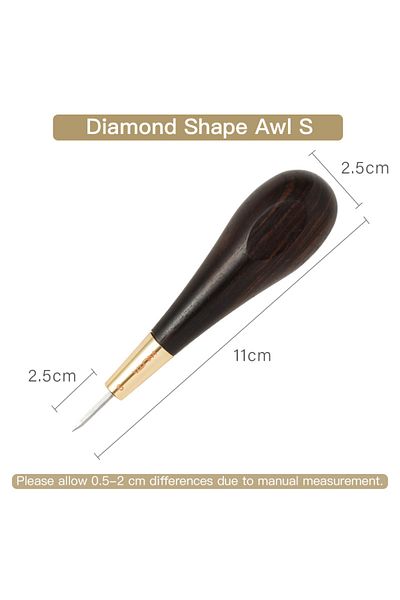 Choice S-diamond Awl-1pc Wuta 2nd Generation Leather Stitching Awl Diamond Shape Ebony Blackwood & Brass Cr