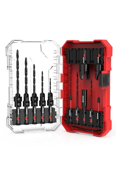 EZARC Hexagonal 15 Pcs Set 15pcs Countersink Drill Bits Set, Tapered Drill Bits For Wood, With Phill