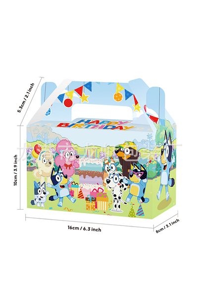 Choice 12pcs 12pcs set Bluey And Family Figures Gift Box Children Cartoon Cardboard Portable Candy Birthday
