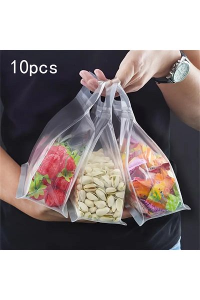 Choice 28cm Transparent color 10pcs Reusable Leakproof Food Storage Bag For Nut Grain Vegetable Fruit And S