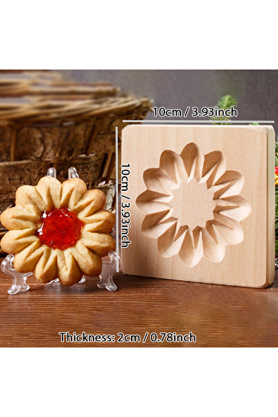 Choice قوالب تقطيع البسكويت الخشبية ثلاثية الأبعاد للخبز بنفسك، قوالب البسكوي...