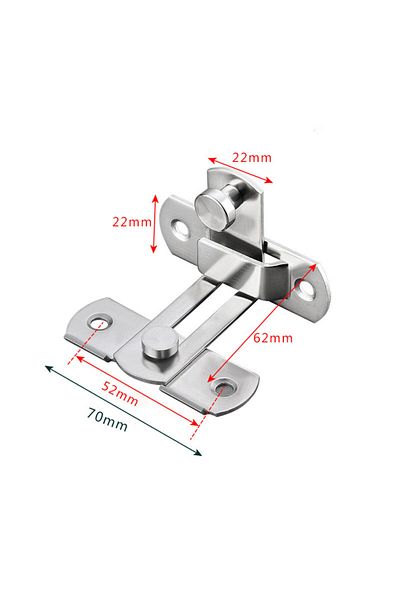 Choice 3inch-a Door Lock Guard Latch Bolt 90°/180° Stainless Steel Toggle Latch Sliding Barn Door Lock Wine