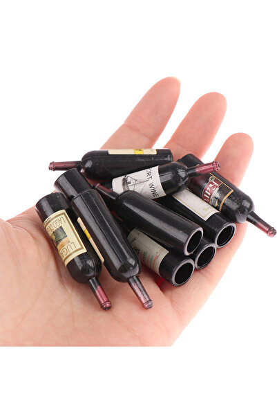 Choice مجموعة زجاجات نبيذ صغيرة مصغرة بحجم 1/12 من 10 قطع مع صندوق ألعاب محاك...