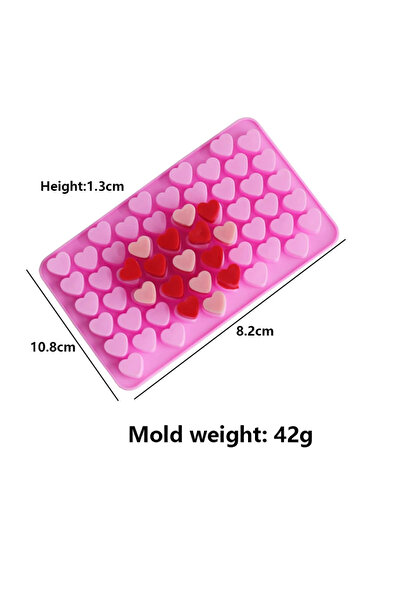 Choice قالب شمعة سيليكون على شكل قلب بقطر 1.5 سم و55 حجرة على شكل قلب، كعكة ح...
