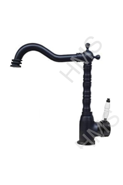 HMS صنبور حوض المطبخ الجمالي الريفي باللون الأسود