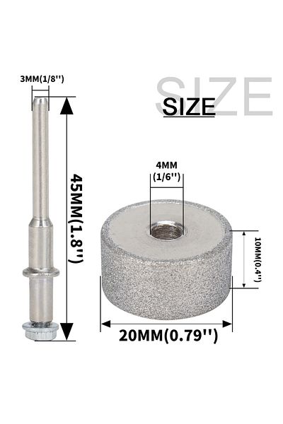 Choice 80 20x10x3mm Silver Sbestily 1/3pcs 20mm Diamond Grinding Wheel Mini Cylindrical Grinding Head For D