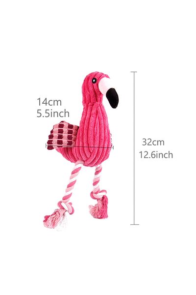 Choice Flamingo Cute Flamingo Plush Dog Toys Funny Interactive Squeaky Chew Ropes Toys For Small Large Pets
