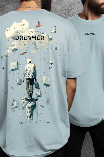 Wish BF Dreamer cu imprimeu Baby Blue supradimensionat tricou
