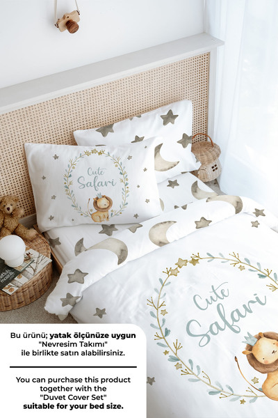 Tuğba Kuğu Одномісний комплект простирадл з гумкою - Серія For Baby - Левине коло