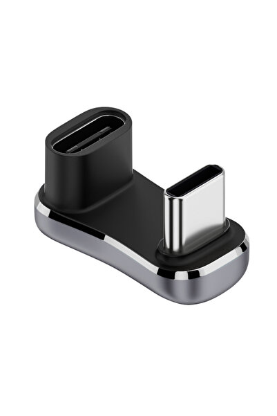 VAKIND محول USB C بزاوية 180 درجة بقدرة 140 واط وسرعة 20 جيجابت في الثانية من USB-C ذكر إلى أنثى وسرعة 20 جيجابت في الثانية وشحن سريع بقدرة 140 واط