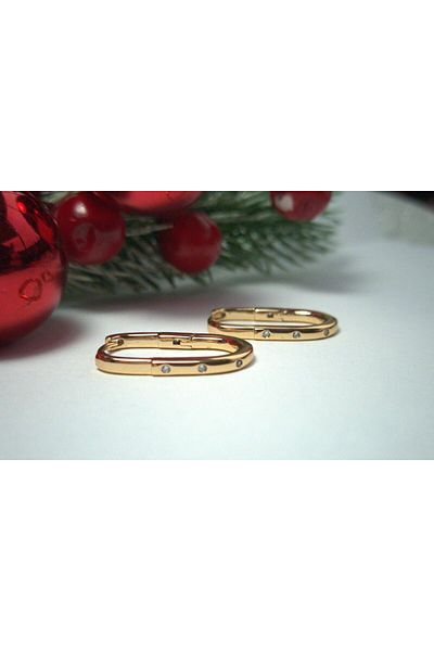 celisia "14K Gold-Soaked Oval Stone Earrings – Elegant and Simple Special Day Gift for Sweethearts, Does Not Tarnish