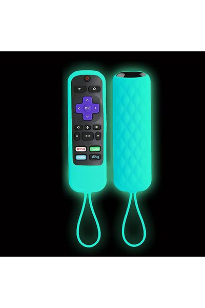 Choice جراب سيليكون ناعم أزرق فلوري مقاس 14×4.5×2.4 سم لجهاز Tcl Roku TV Steaming Stick 3600r 3800/3900 Remo