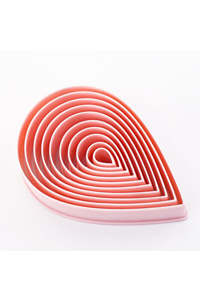 Choice 10 قطع من قوالب البسكويت على شكل قطرة ماء وردية اللون لأدوات خبز البسك...