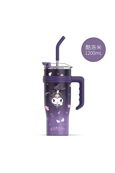 Choice D 1200ml Sanrio Kuromi Thermos Bottle Cute Hello Kitty Sippy Water Cup Vacuum Flask Stainless Steel.