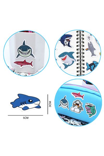 Choice 100pcs 10/100p Sharks Ocean Fish Kawaii Stickers Toys Cute Cartoon Decals For Kids Diy Laptop Scrapb