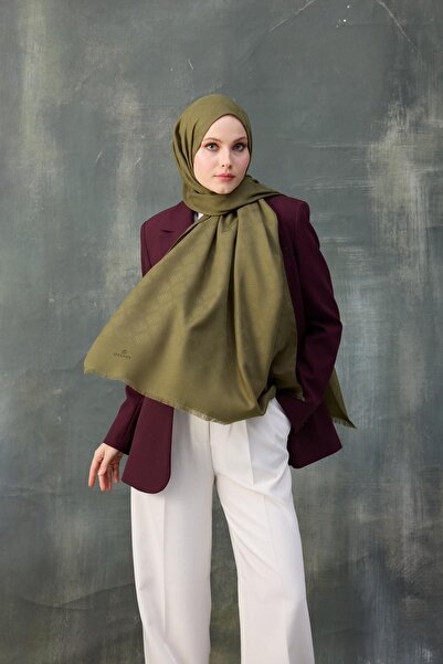 İpekhan Cagla Ipekhan Twist Pattern Cotton Jacquard Shawl 8009