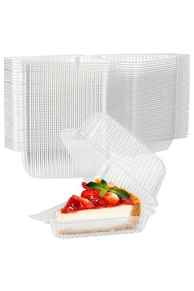 Choice Other 150pcs 150pcs Cake Slice Container Clear Triangle Dessert Box Reusable Food Packing Box Plasti