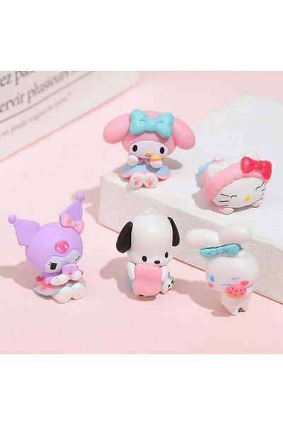 Choice 5pcs B 5pcs/set Mini Sanrio Figuren Doll 3cm Hello Kitty Kuromi Melody Cake Decoration Model Desktop