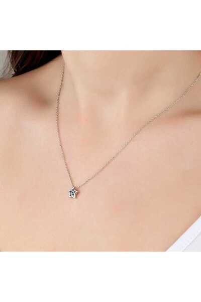 Gumush Swarovski Taşlı Gümüş Yıldız Kolye
