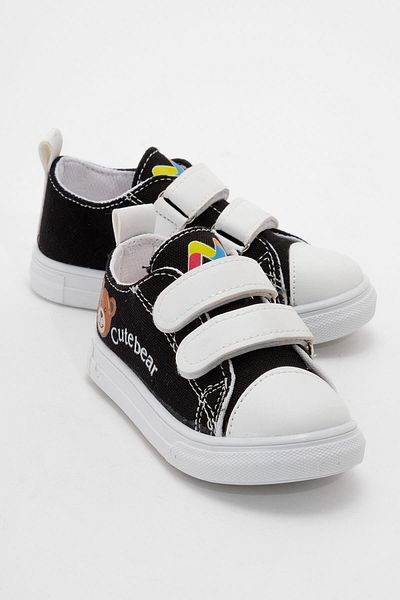 CCWAY AYAKKABI Child double velcro sports shoes black
