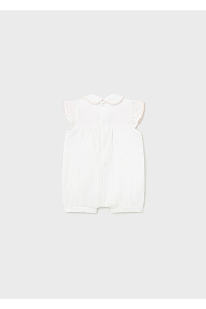 MAYORAL White-Pink Short Summer Romper for Baby Girl