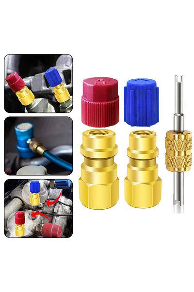 Choice 1 Pc R12 To R134a Conversion Kit  Air Conditioner Filling Valve Fittings Port Adapter Retrofit Qu...